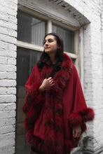 Load image into Gallery viewer, Cashmere Shawl with Fox Trim
