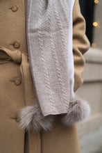 Load image into Gallery viewer, Cashmere Blend Scarf with Fox Pom Pom
